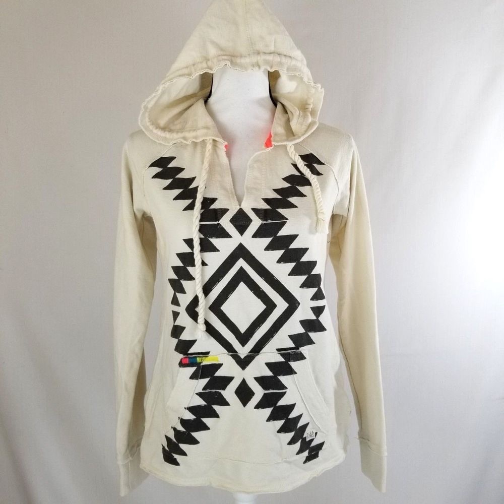 Billabong white Aztec sweatshirt hoodie